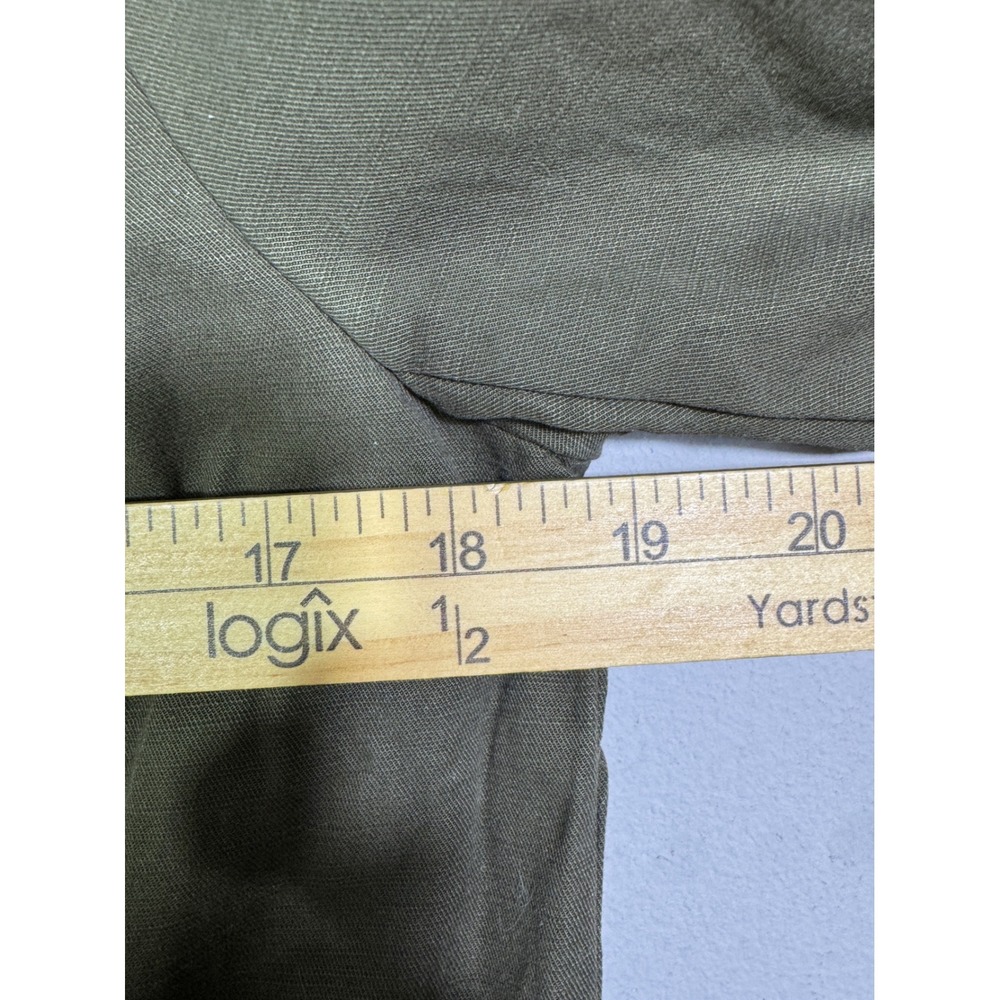 Talbots Twill Field Jacket Olive Green Cotton Utility Sz MP Safari Military Fall - Picture 16 of 16